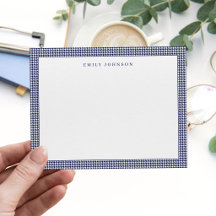 Élégant Houndstooth Monogram Bleu Marine