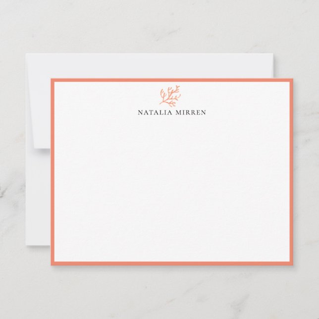 Carte De Correspondance Elegant Island Coral (Devant)
