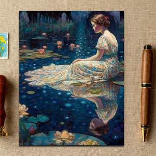 Carte De Correspondance Élégant Lune Vintage Sérénité, Tons Pastel