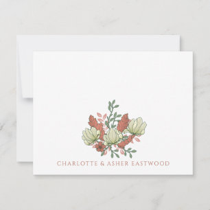 Carte De Correspondance Élégant Mariage Floral Couple