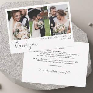 Carte De Correspondance Elégant mariage photo Collage Merci