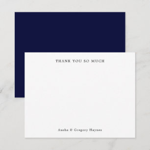 Carte De Correspondance Élégant Merci bleu marine moderne en couple