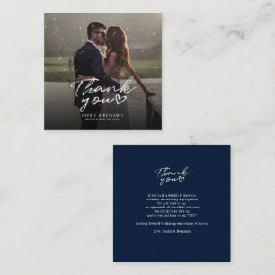 Carte De Correspondance Élégant Merci photo de jour de mariage à la main