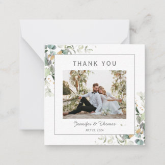 Carte De Correspondance Elégant Merci végétal Eucalyptus Botanique