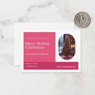 Carte De Correspondance Elegant Merry Holiday Celebration Christmas Tree 