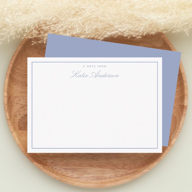 Carte De Correspondance Élégant minimal classique Script Pastel Bleu (Créateur téléchargé)