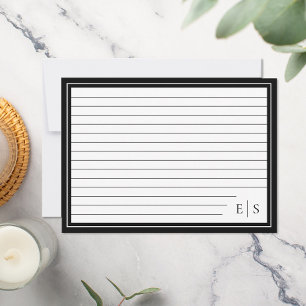 Carte De Correspondance Élégant minimaliste Initiales Monogramme Index Rég