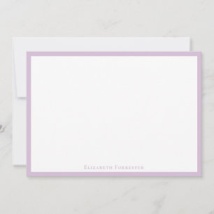 Carte De Correspondance Élégant moderne chardon violet bordure plat Note