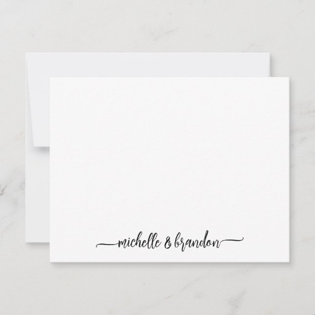 Carte De Correspondance Élégant moderne Chic Couple Script Names Papeterie (Devant)