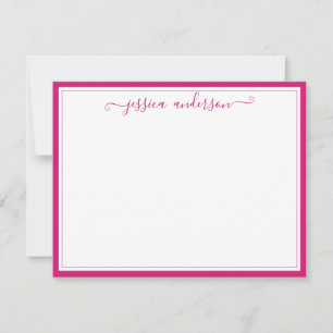 Carte De Correspondance Élégant Moderne Fille tendance Magenta Pink Script