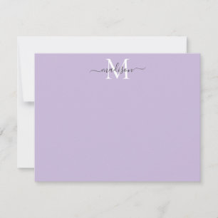 Carte De Correspondance Élégant moderne Script de fille Monogramme violet 