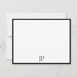 Carte De Correspondance Élégant Monogramme de texte manuscrit classique