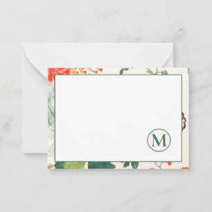Carte De Correspondance Élégant Monogramme Floral