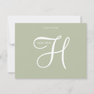 Carte De Correspondance Élégant Monogramme Minimaliste de Style Script Ver