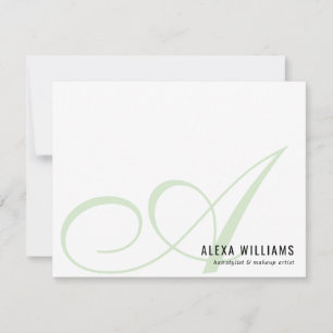 Carte De Correspondance Élégant Monogramme Mint Green Simple Business