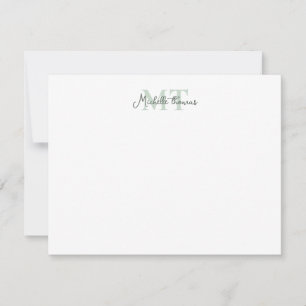 Carte De Correspondance Élégant Monogramme Moderne Chic Nom de script