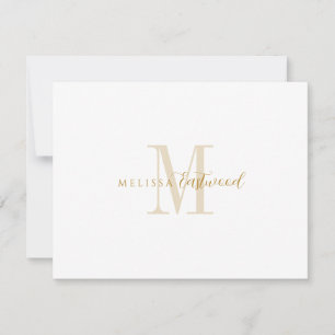 Carte De Correspondance Élégant monogramme or sérif script