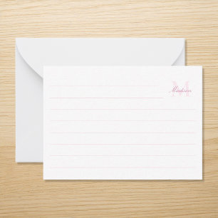 Carte De Correspondance Élégant Monogramme rose moderne gouverné