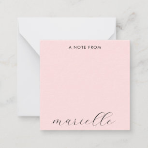 Carte De Correspondance Élégant Monogramme Script Blush Rose