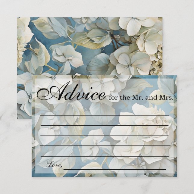 Carte De Correspondance Elégant moody bleu poussiéreux flores d'aquarelle (Devant / Derrière)