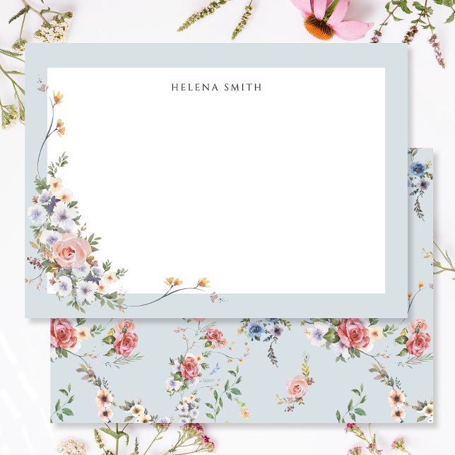 Carte De Correspondance Élégant Pastel Boho Floral (Créateur téléchargé)