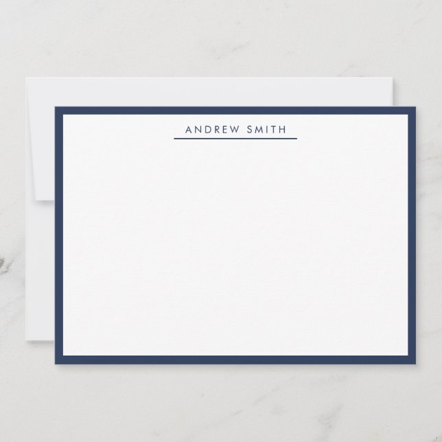 Carte De Correspondance Élégant professionnel de la frontière bleue marine (Devant)
