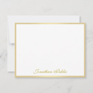 Carte De Correspondance Élégant professionnel élégant script Freehand Gold
