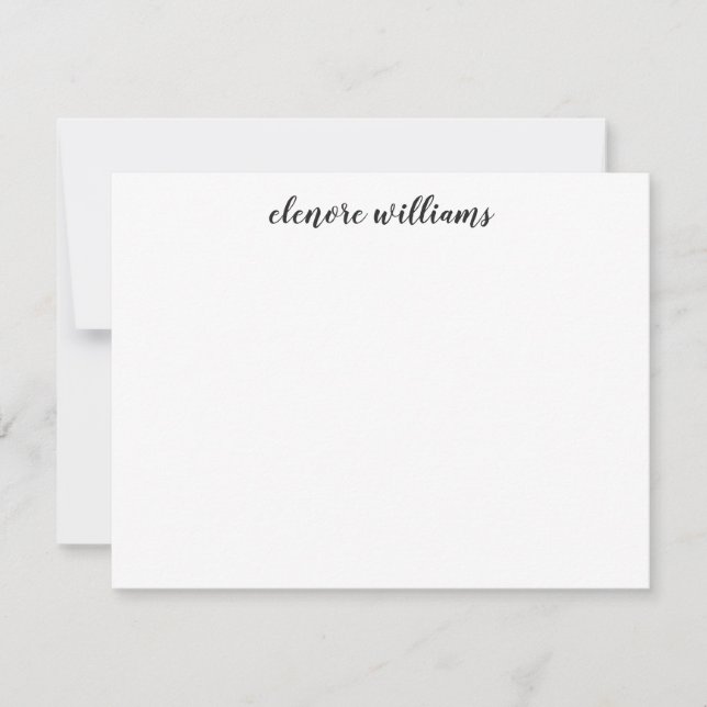 Carte De Correspondance Élégant professionnel noir gris simple Script (Devant)