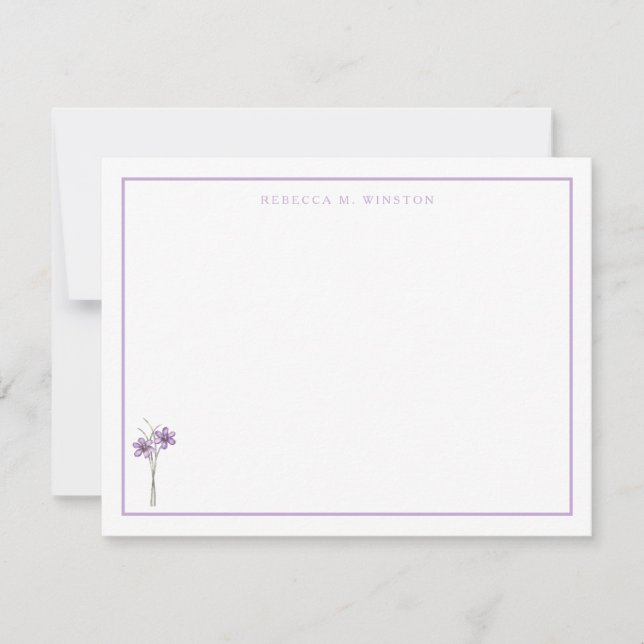 Carte De Correspondance Elegant Purple Greenery Personalized  (Devant)