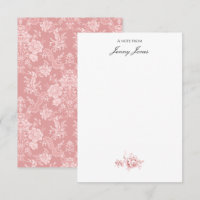 Élégant Romantique Chic Floral Damask-Pastel rose