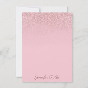 Carte De Correspondance Élégant Rose tendance Or Calligraphié Script Texte