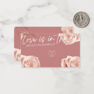Carte De Correspondance Elegant Rose Wedding invitation-Love is in the Air