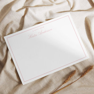 Carte De Correspondance Élégant Script classique minimaliste Pastel rose