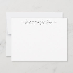 Carte De Correspondance Élégant Script Couple Nom Mariage Nouveau marié