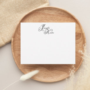Carte De Correspondance Élégant script de calligraphie Couple Monogramme
