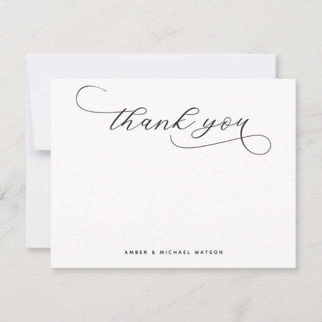 Carte De Correspondance Élégant script de Merci moderne Premium (Devant)