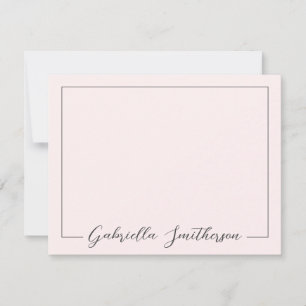 Carte De Correspondance Élégant script signature rose Personnalisé