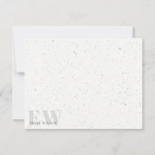 Carte De Correspondance Élégant Terrazzo Rustique Pierre gris Nom Monogram