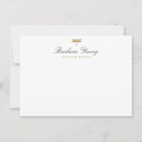 Élégant type Gold Dragonfly Logo sur White