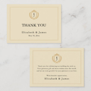 Carte De Correspondance Elégant vieil argent Crest - ivoire et Mariage or