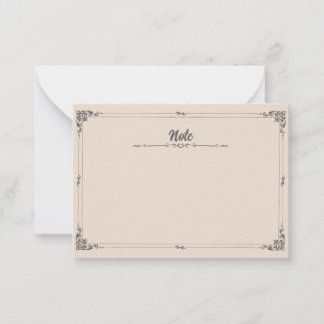 Carte De Correspondance Elégant Vintage à deux bordures Classic Ornate Fra