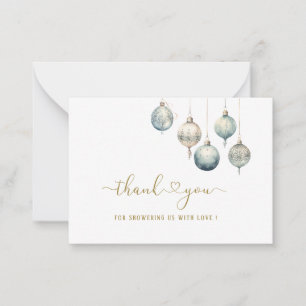 Carte De Correspondance Elégante aquarelle Joyeux Noël Merci bébé