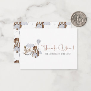 Carte De Correspondance Elégante aquarelle Ours Baby shower en peluche