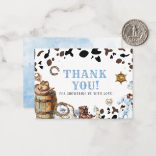 Carte De Correspondance Elégante aquarelle Petit cowboy Rodeo Country Bab