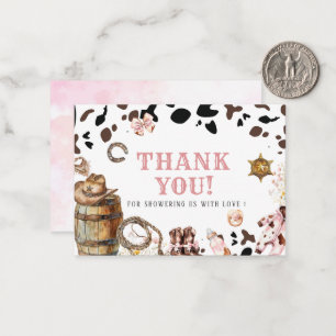 Carte De Correspondance Elégante aquarelle Petite cowgirl Rodeo Country Ba