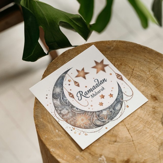 Carte De Correspondance Elégante aquarelle Ramadan Kareem Moubarak (Créateur téléchargé)