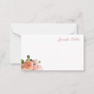 Carte De Correspondance Elégante Aquarelle Rose Pastel Colors