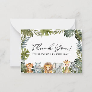 Carte De Correspondance Elégante Aquarelle Safari Wild One Flat Note Card