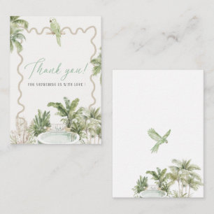 Carte De Correspondance Elégante aquarelle Tropical Beach Palm Bridal show