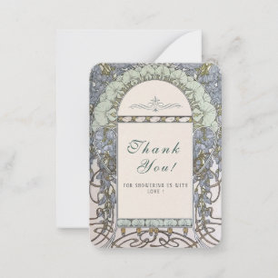 Carte De Correspondance Elégante aquarelle Vintage Nouveau TFlat Note Card
